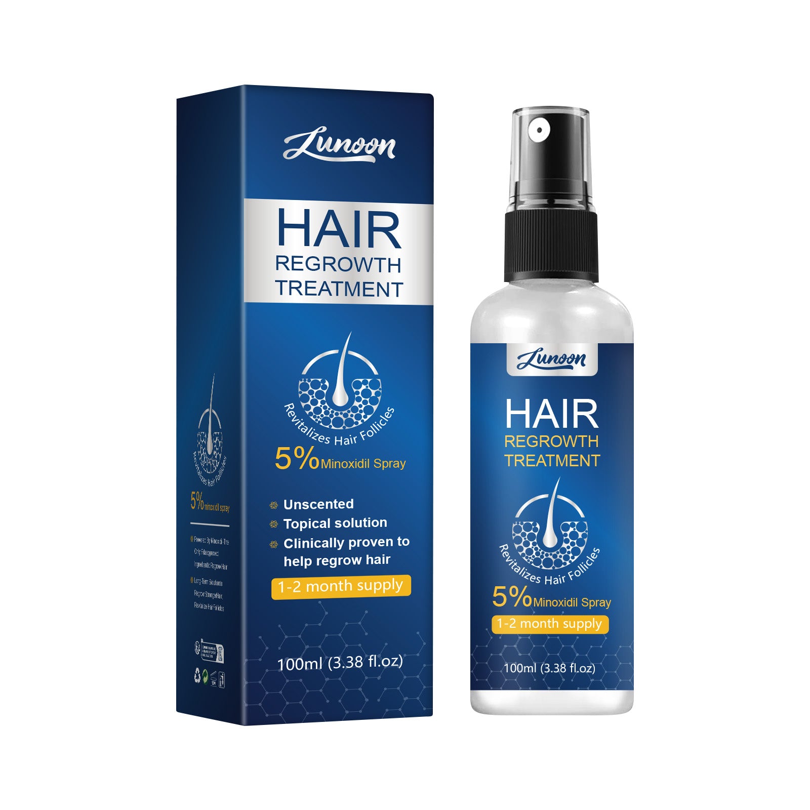 LUNOON Minoxidil Hair Growth Spray – OEM & Private Label – HaiyiBeauty