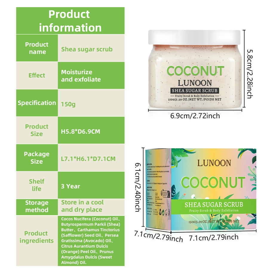 LUNOON Coconut Body Scrub - HaiyiBeauty