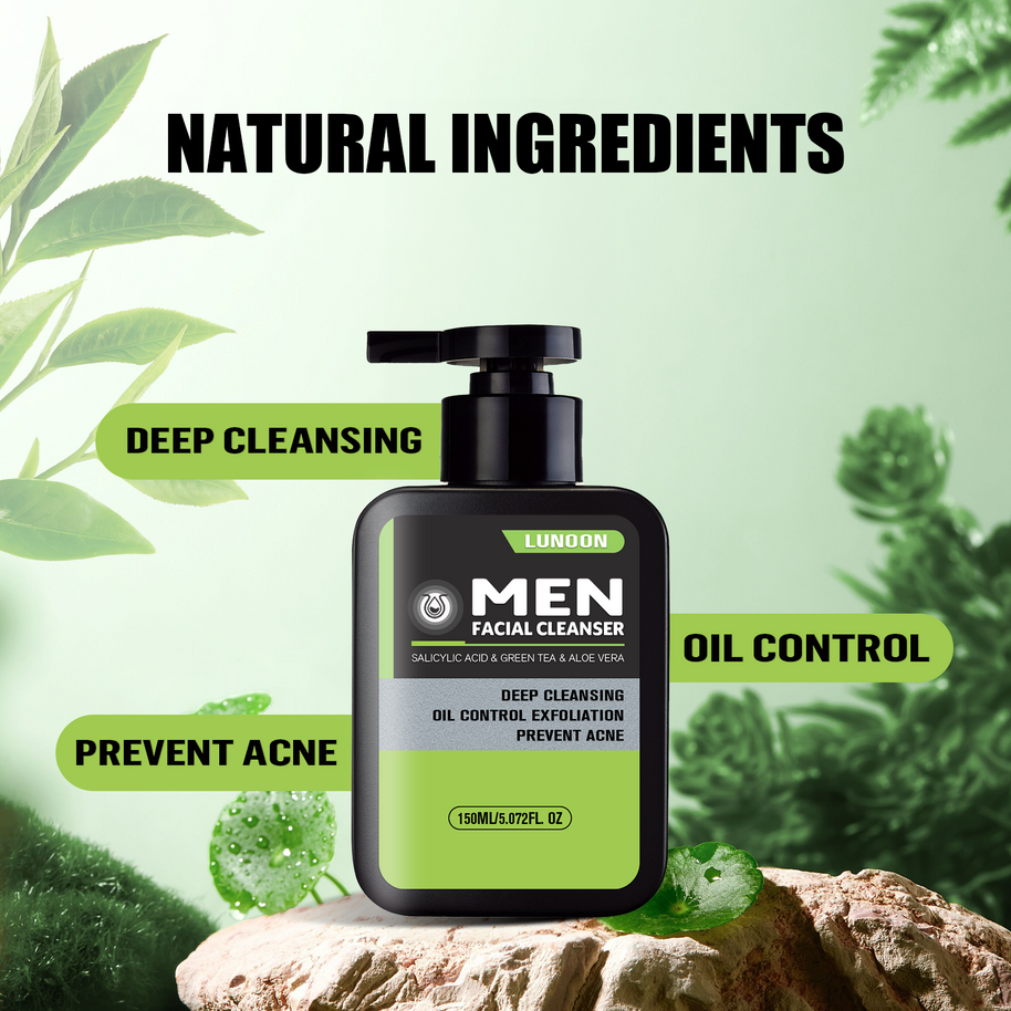 LUNOON Men's Oil Control Anti-Acne Facial Cleanser - HaiyiBeauty