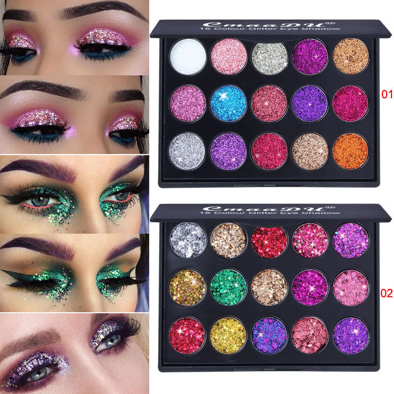 CMAA-DU 15 Color Diamond Sequin Eyeshadow Palette