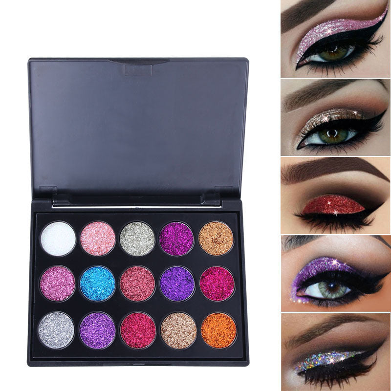 CMAA-DU 15 Color Diamond Sequin Eyeshadow Palette