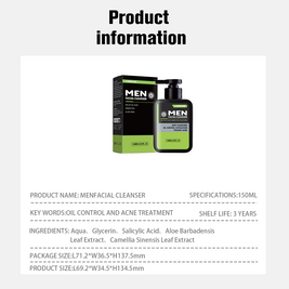 LUNOON Men's Oil Control Anti-Acne Facial Cleanser - HaiyiBeauty