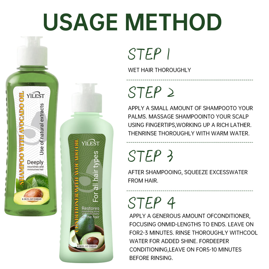 YILEST Avocado Shampoo Conditioner - HaiyiBeauty