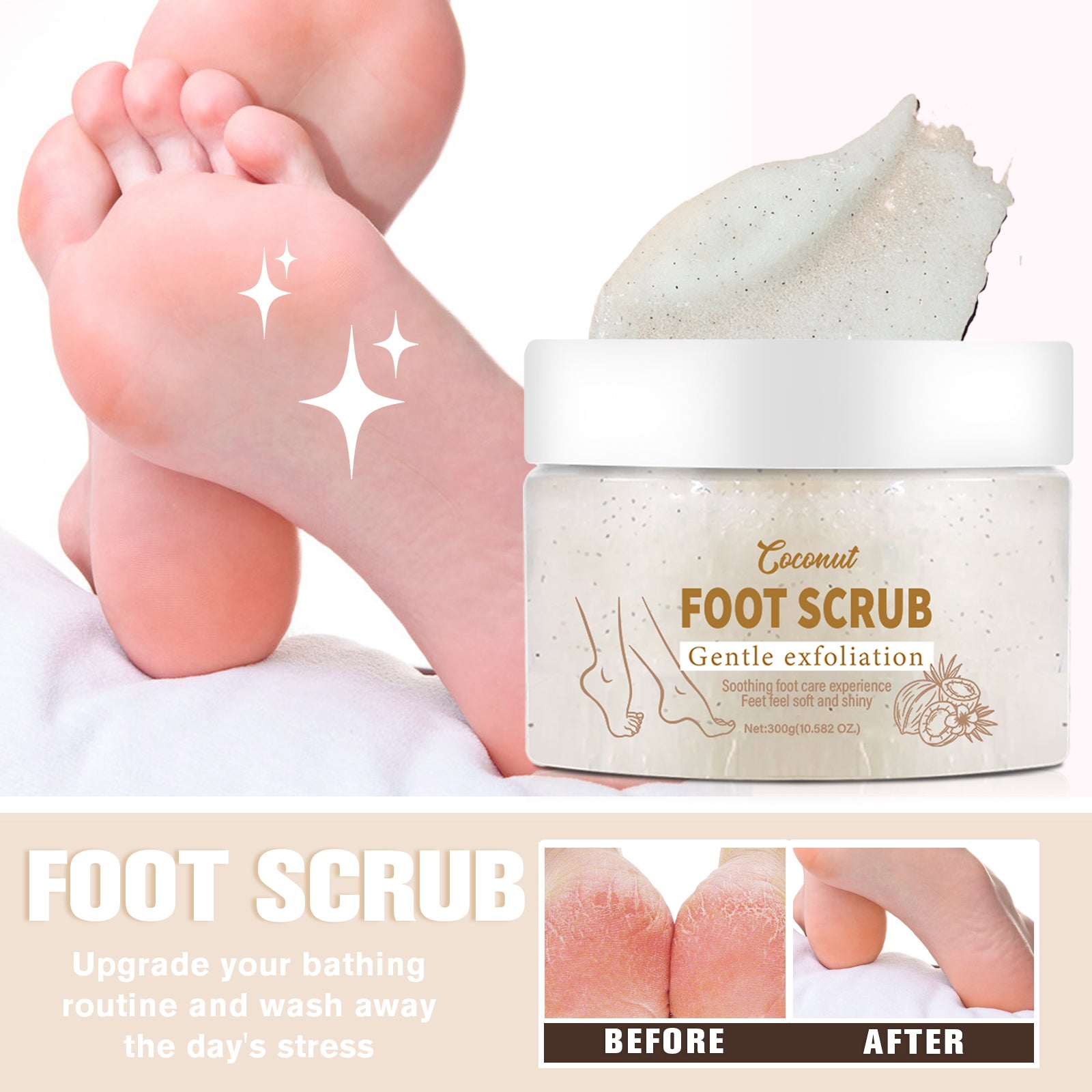 LUNOON Foot Scrub-Coconut Fragrance - HaiyiBeauty