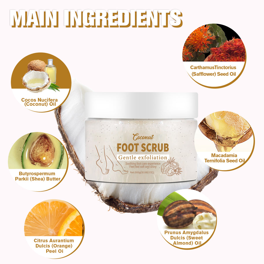 LUNOON Foot Scrub-Coconut Fragrance - HaiyiBeauty