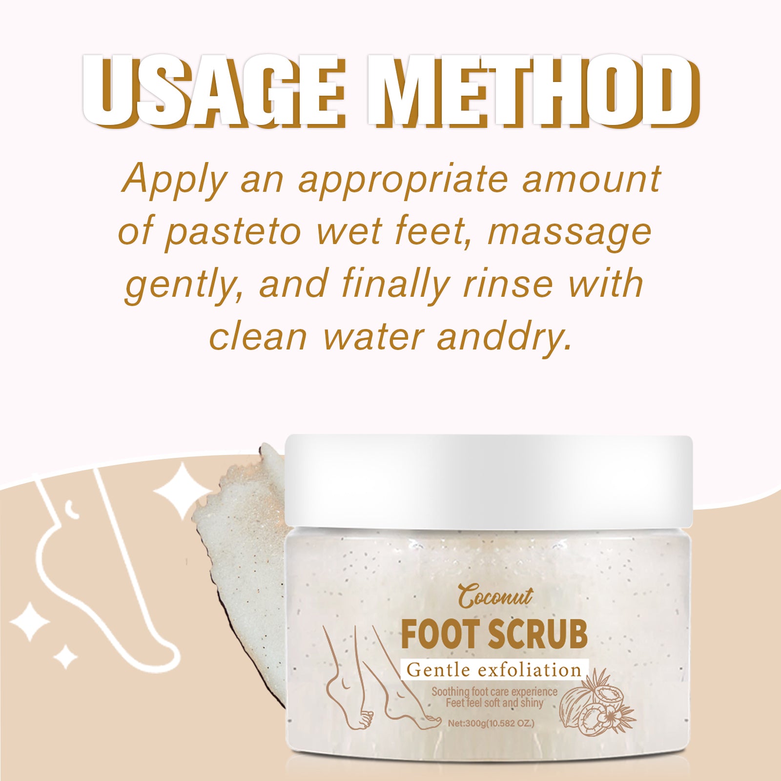 LUNOON Foot Scrub-Coconut Fragrance - HaiyiBeauty