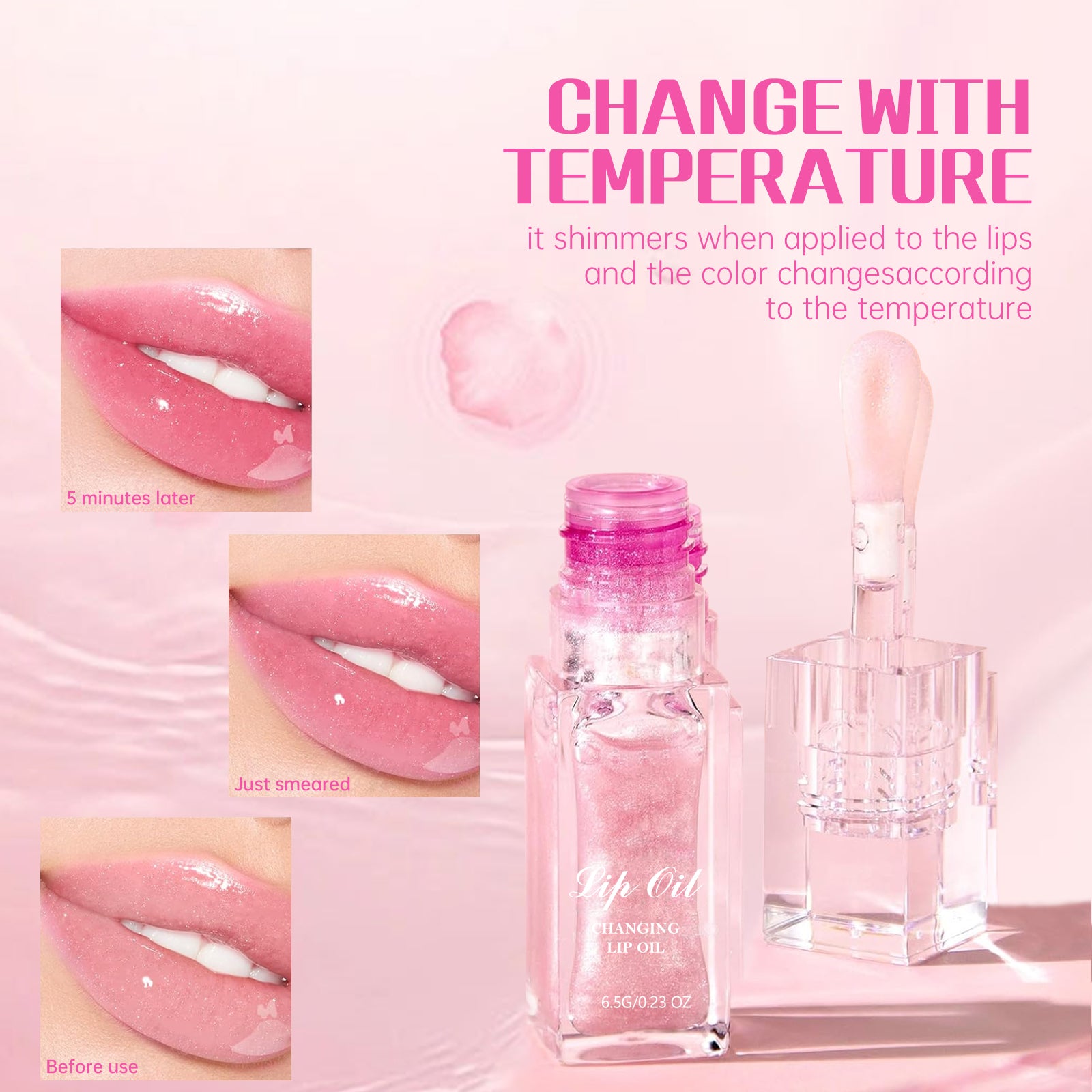 Pink Lip Gloss - HaiyiBeauty