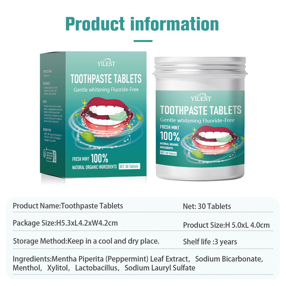 YILEST Mint Toothpaste Tablets - HaiyiBeauty