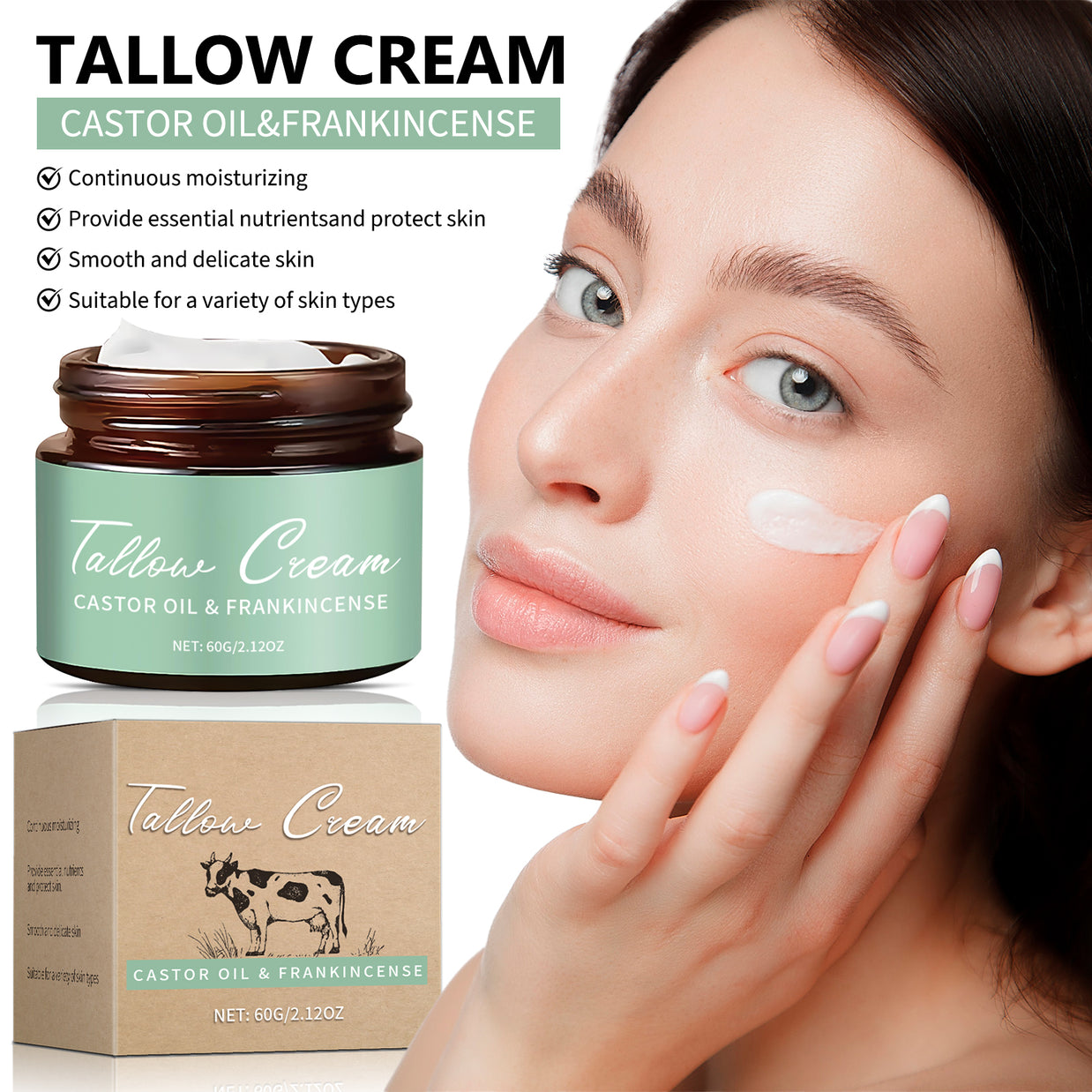 CASTOR OIL & FRANKINCENSE Tallow Cream - HaiyiBeauty