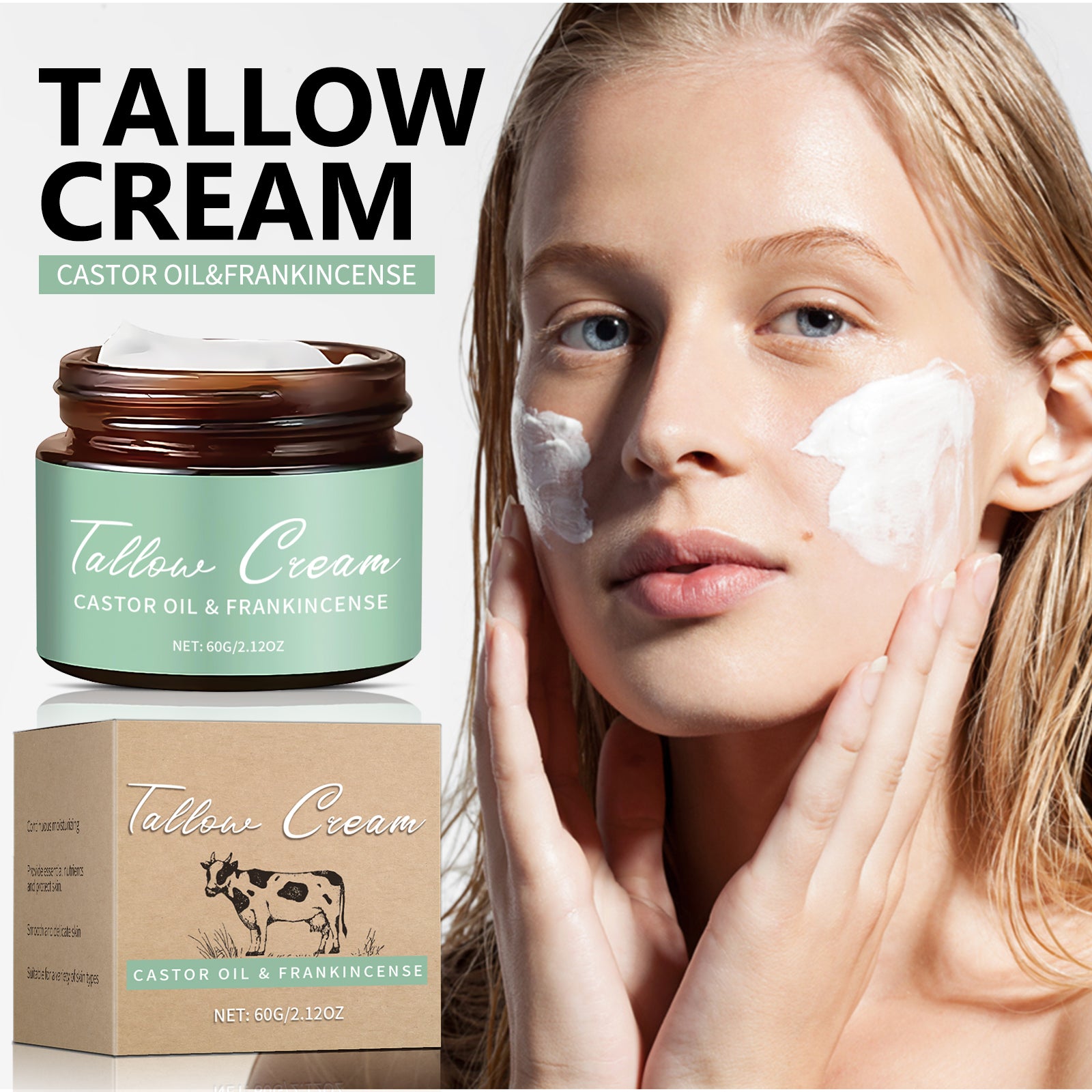 CASTOR OIL & FRANKINCENSE Tallow Cream - HaiyiBeauty