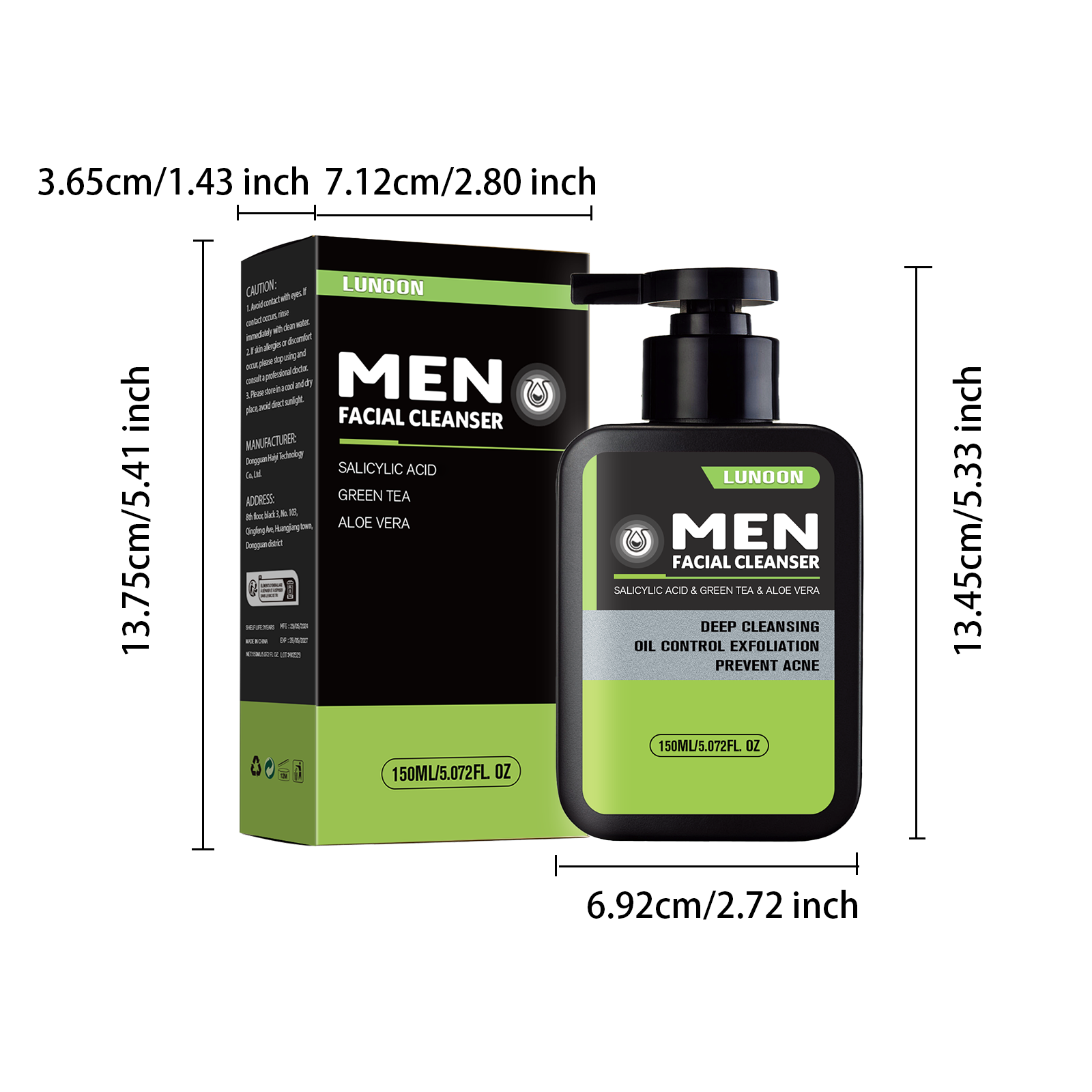 Nettoyant visage anti-acné LUNOON pour hommes