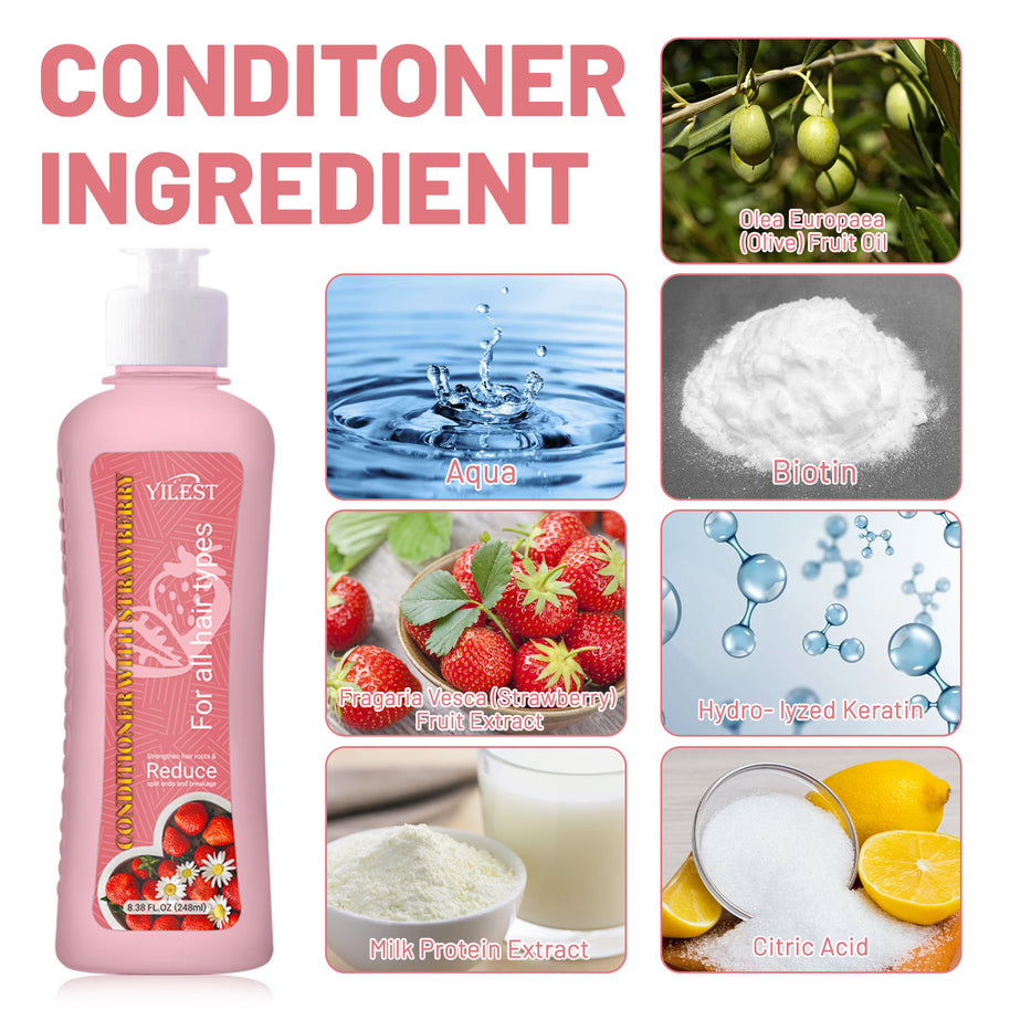 YILEST Strawberry Shampoo Conditioner - HaiyiBeauty