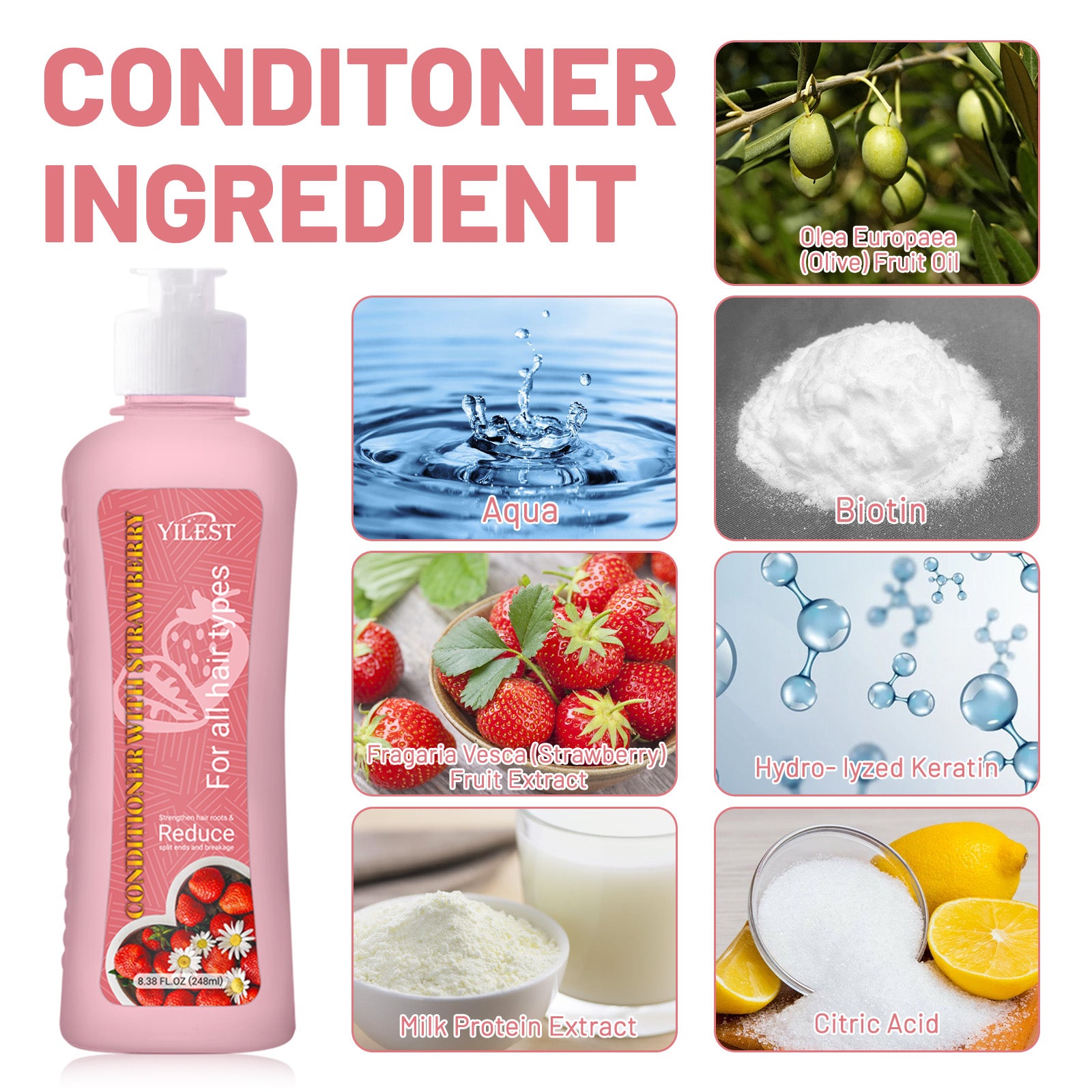 YILEST Strawberry Shampoo Conditioner