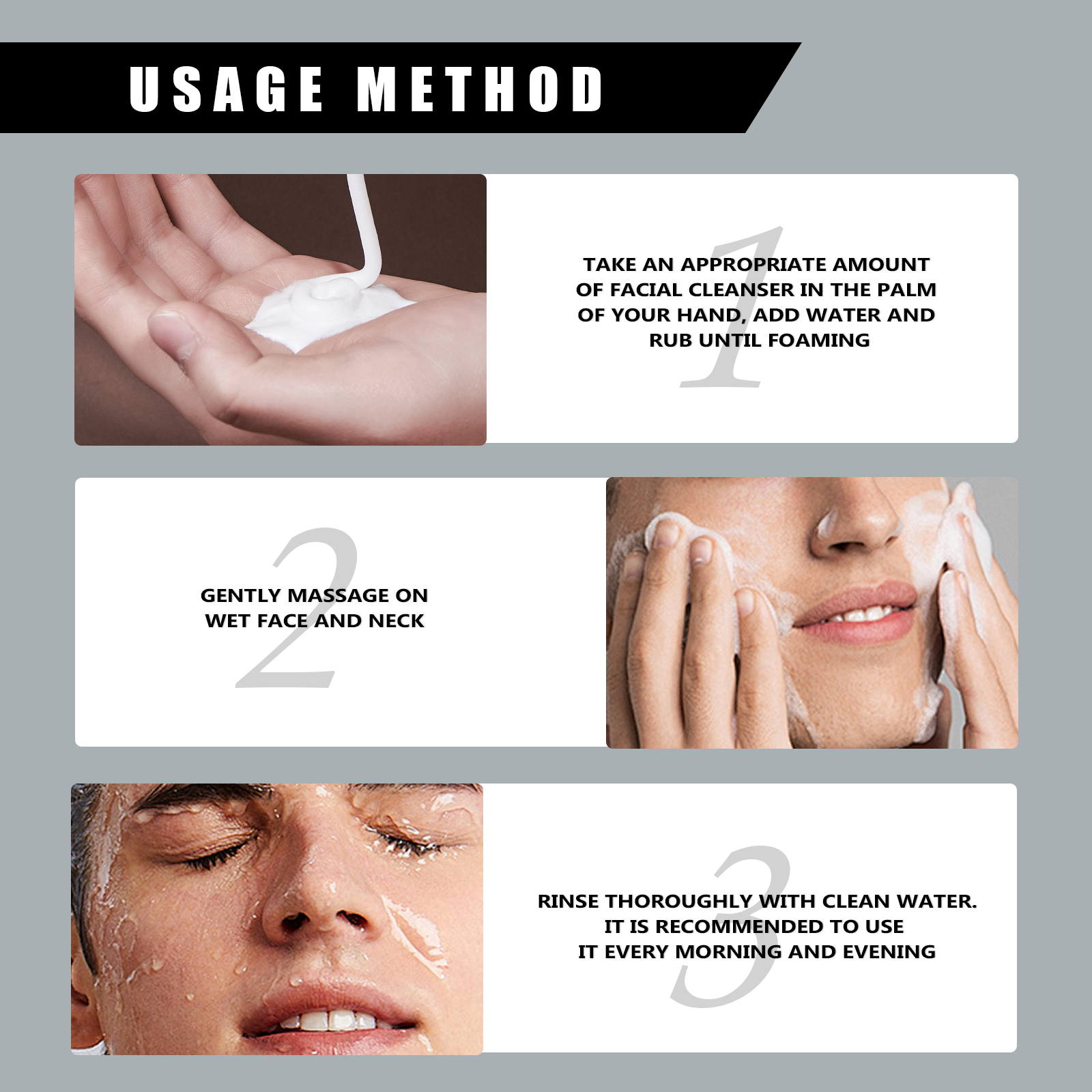 Nettoyant visage anti-acné LUNOON pour hommes