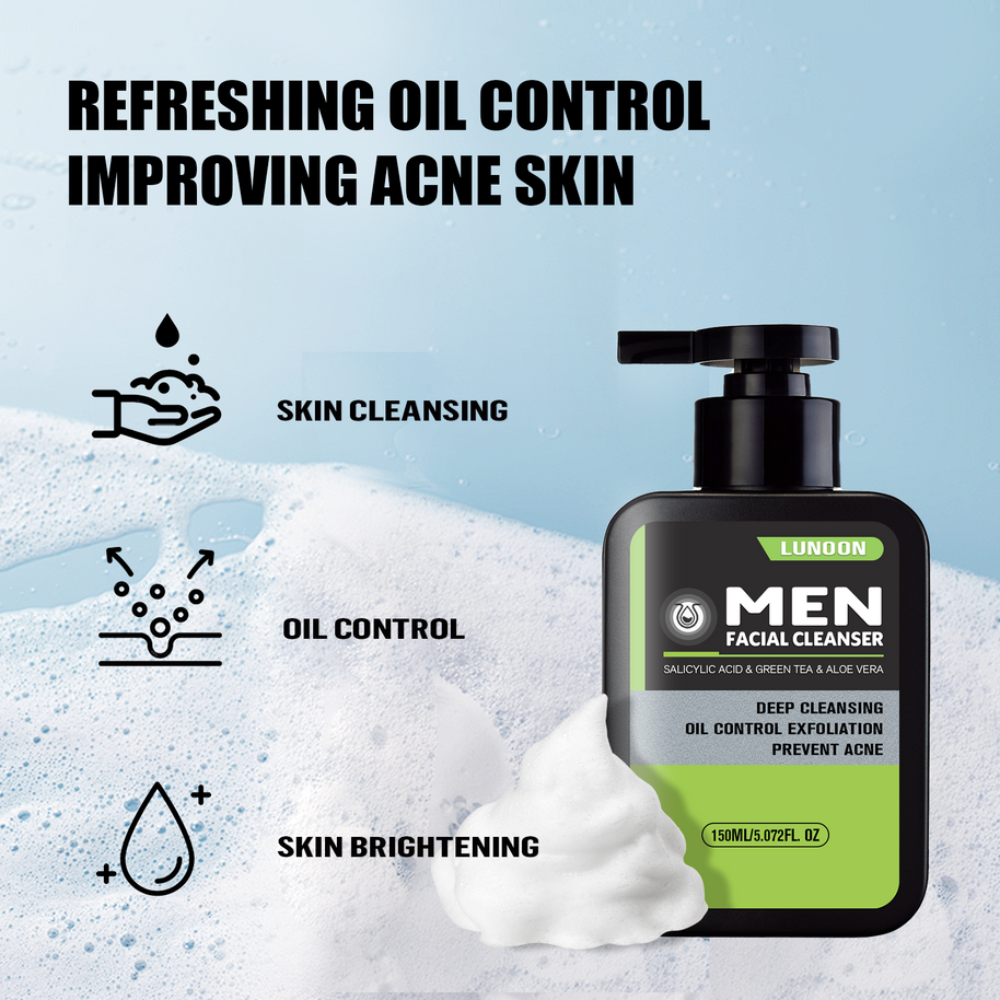 LUNOON Men's Oil Control Anti-Acne Facial Cleanser - HaiyiBeauty