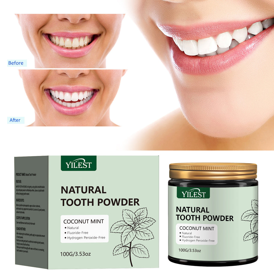 YILEST Natural Mineral Tooth Powder Coconut Mint Flavor - HaiyiBeauty
