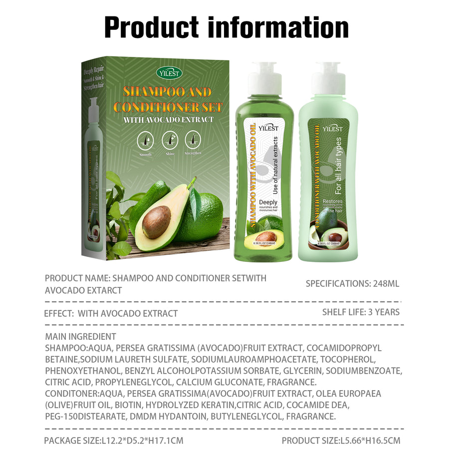 YILEST Avocado Shampoo Conditioner - HaiyiBeauty
