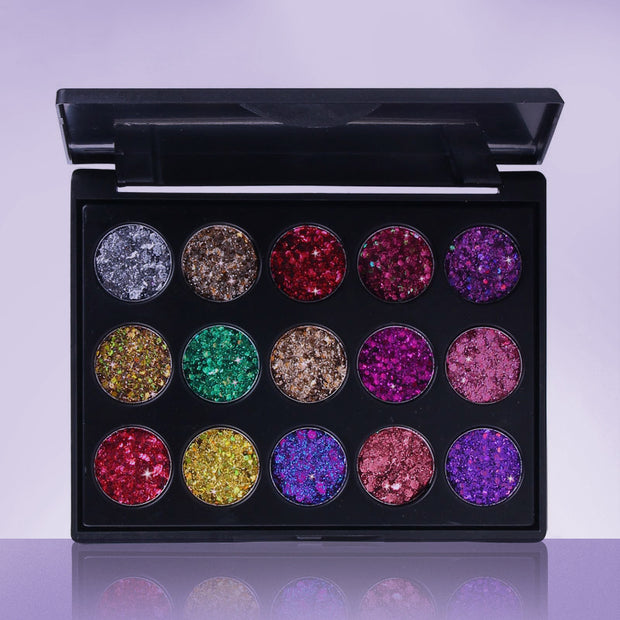 CMAA-DU 15 Color Diamond Sequin Eyeshadow Palette