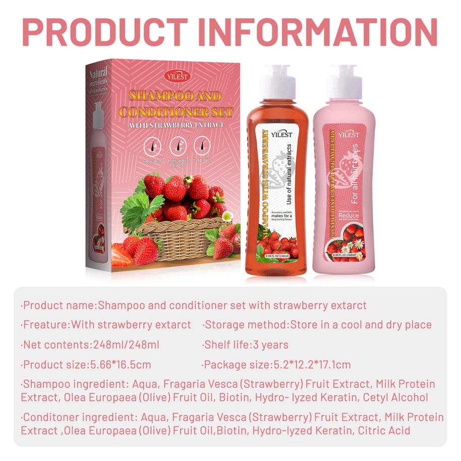 YILEST Strawberry Shampoo Conditioner - HaiyiBeauty