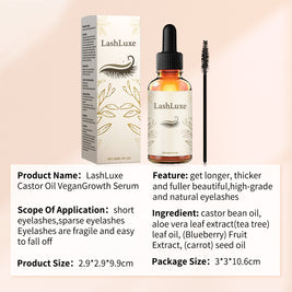 LashLuxe Castor Oil Vegan Growth Serum - HaiyiBeauty