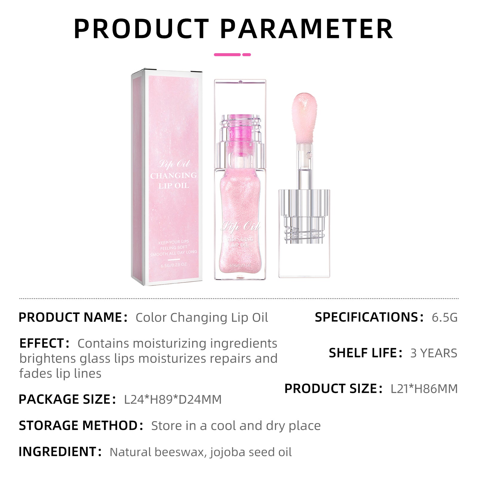 Pink Lip Gloss - HaiyiBeauty